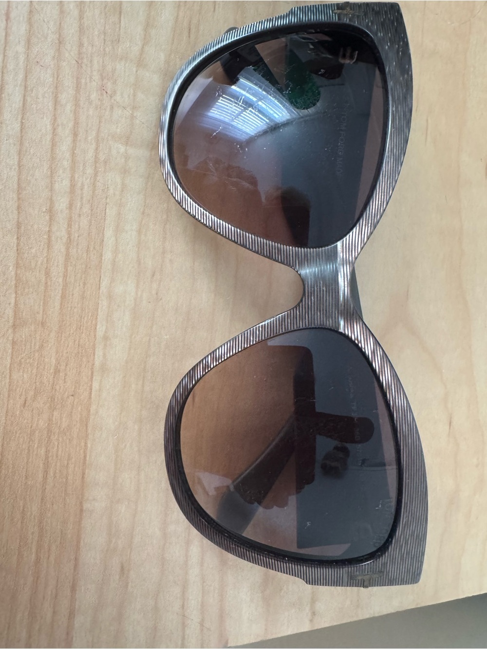 Tom Ford Black Striated Frame Women's Sunglasses